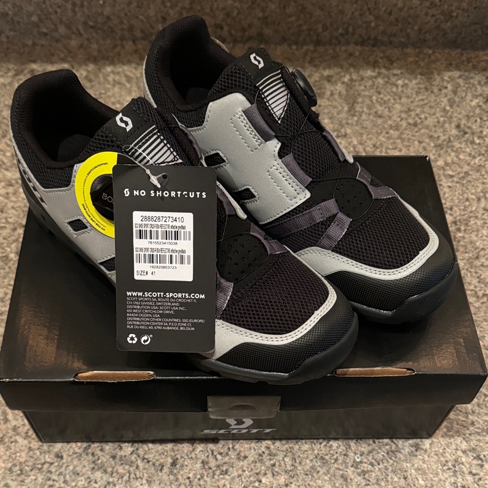 Scott Sport CRUS-R BOA Reflective Black and Gray Cycling Shoes EU41/US8